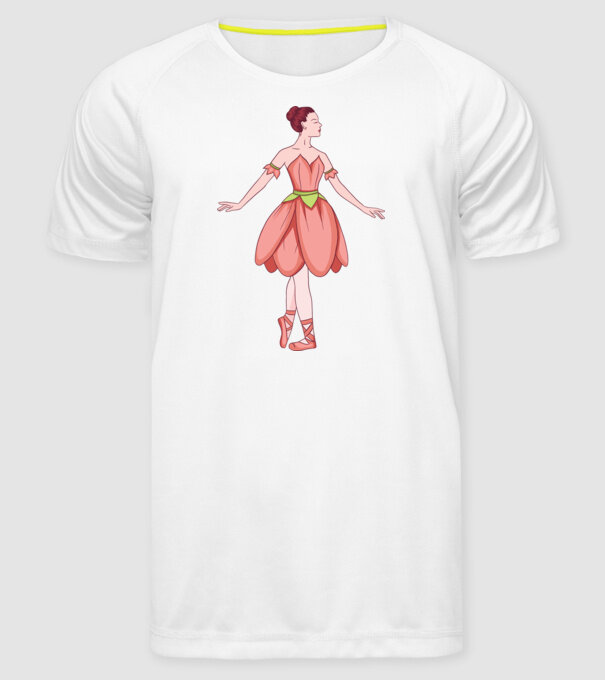Balerină model alb pe tricou