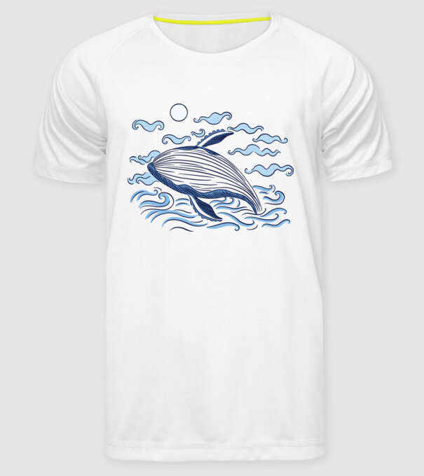 Balenă model alb pe tricou