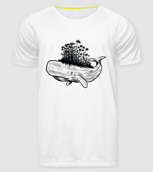 Balenă Natură model alb pe tricou