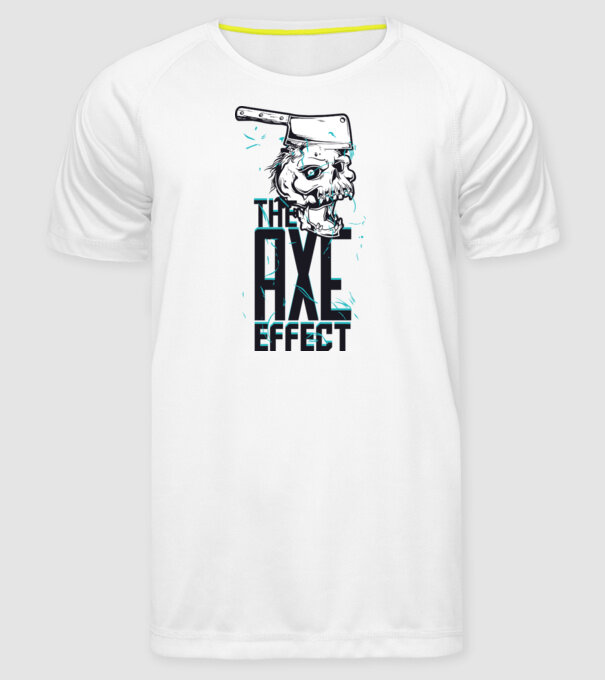Efectul topor model alb pe tricou