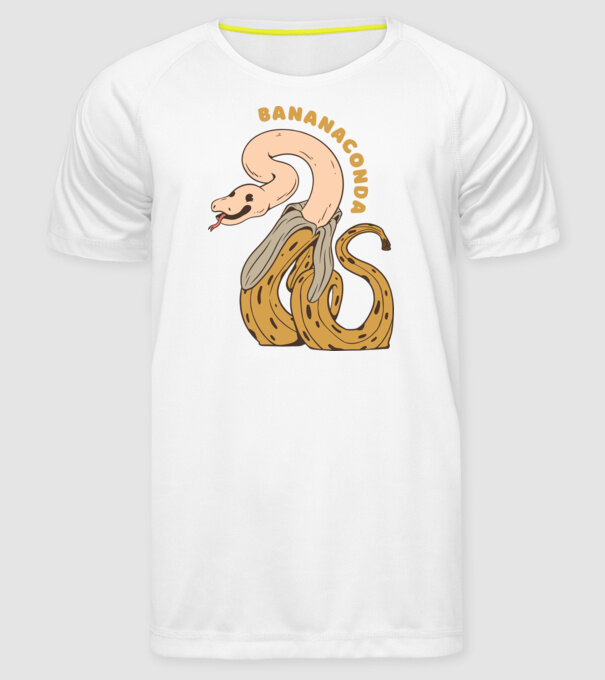 Bananaconda model alb pe tricou