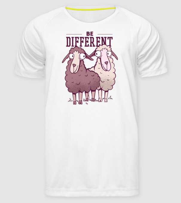 Be different - Fii diferit model alb pe tricou