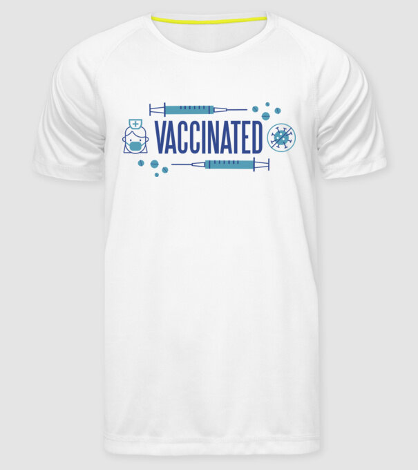 Sunt vaccinat model alb pe tricou
