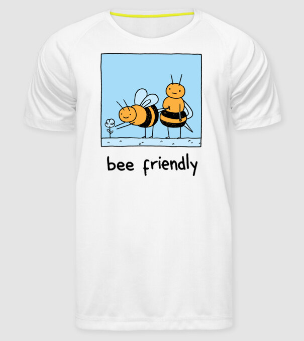Bee friendly model alb pe tricou