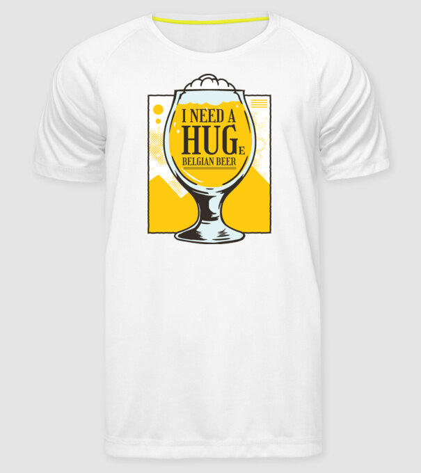 Bere belgiană model alb pe tricou