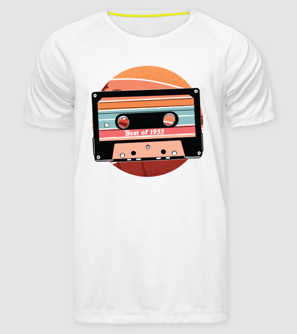 Best of 1955 retro Tape Birthday model alb pe tricou