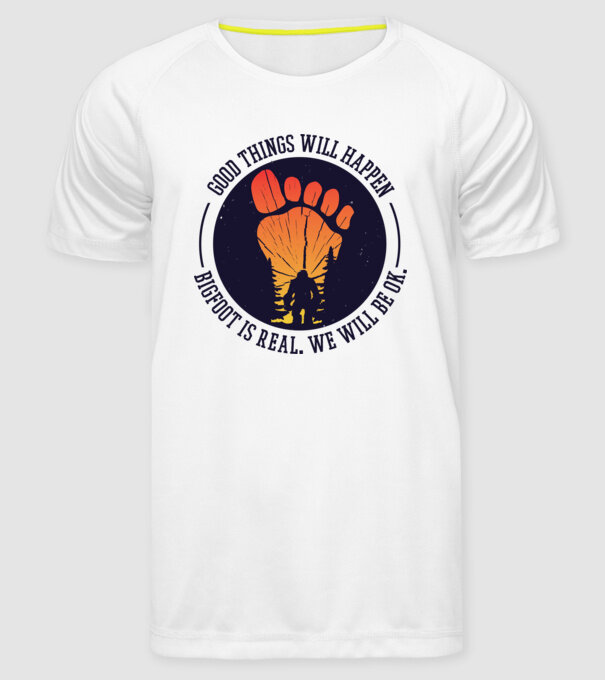 Bigfoot is real model alb pe tricou