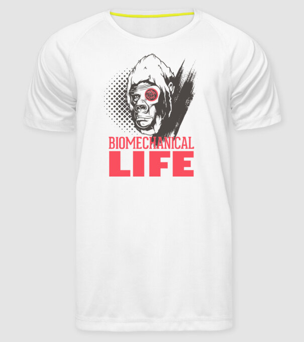 Biomechanical Life 2 model alb pe tricou
