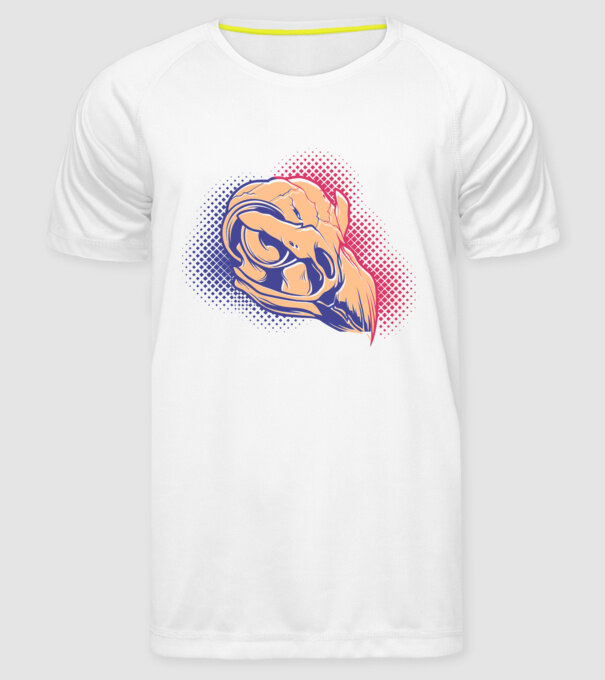 Bird skull model alb pe tricou