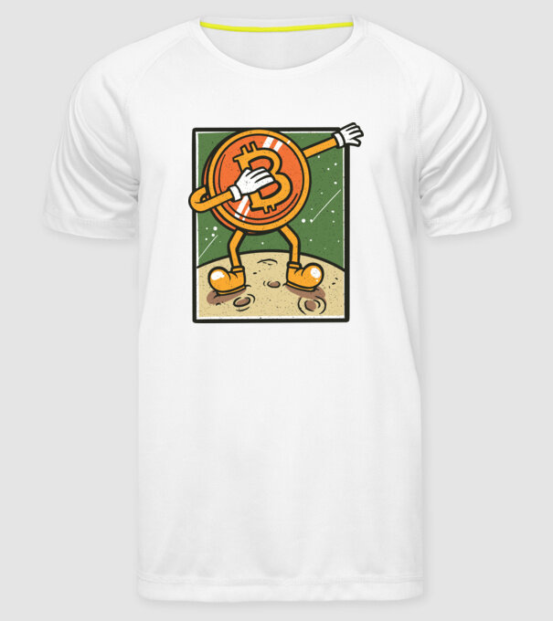 Bitcoin DAB model alb pe tricou