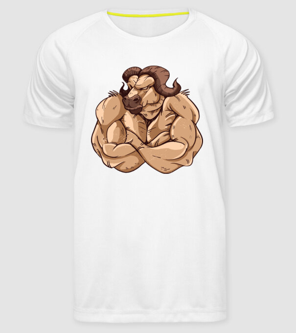 Puternic ca un bivol model alb pe tricou