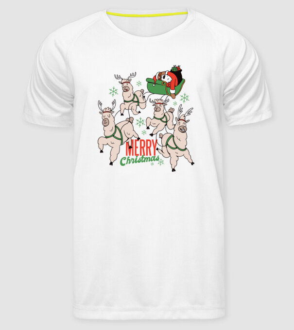 Crăciun Fericit Moș Crăciun Leneș model alb pe tricou