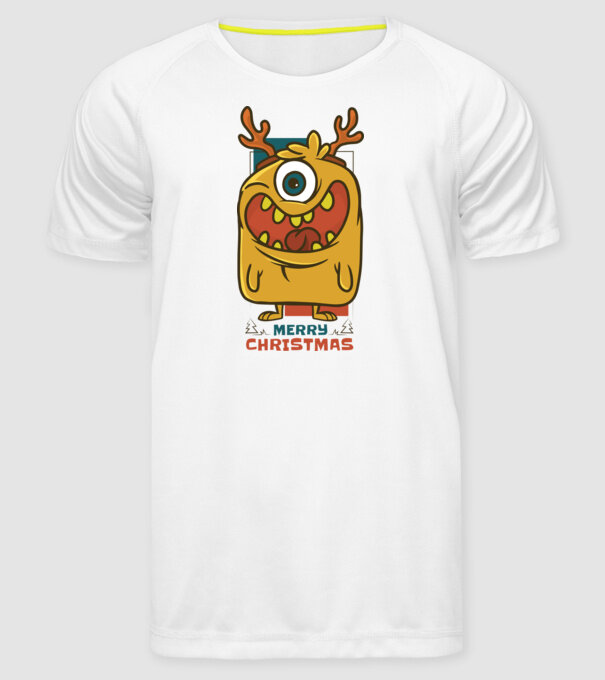 Crăciun Fericit Monstru model alb pe tricou