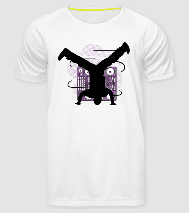 Dansator Break model alb pe tricou