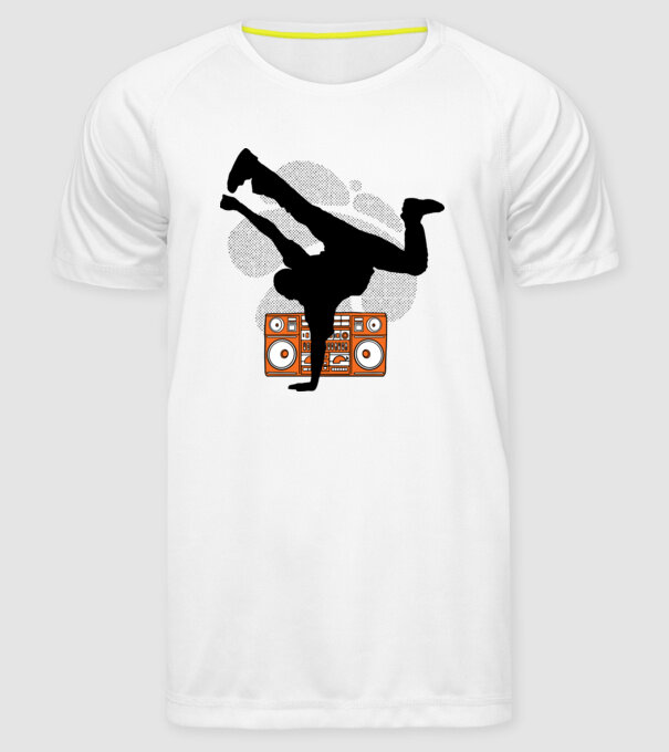 Dansator Break model alb pe tricou