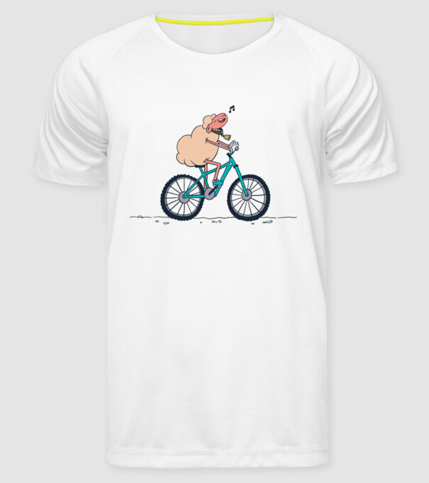 Miel cu bicicletă model alb pe tricou