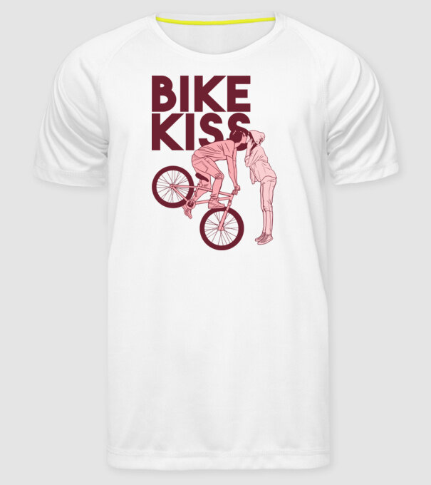 Pupici cu bicicletă model alb pe tricou