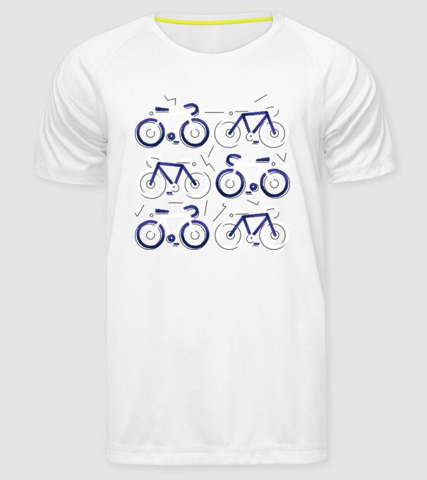 Ciclism model alb pe tricou