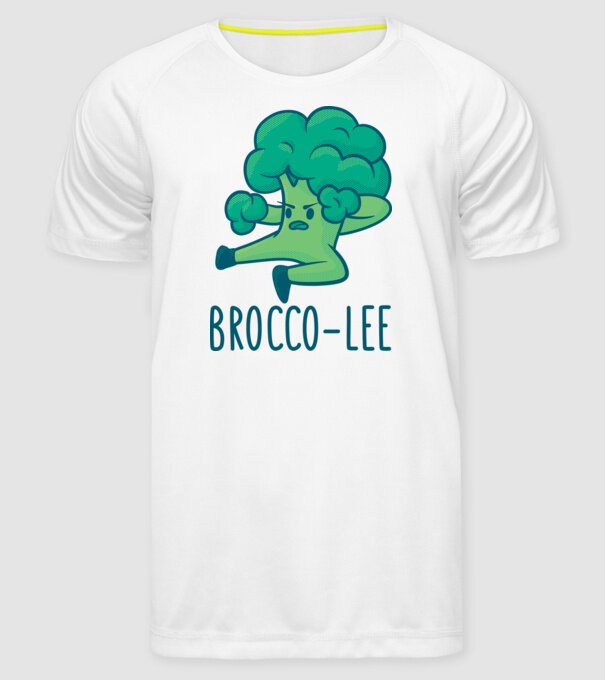 Brocco-Lee - Broccoli Karate model alb pe tricou