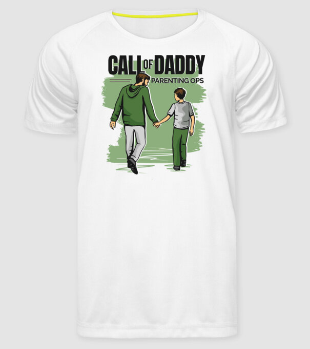 Call of Daddy - Pentru tata model alb pe tricou