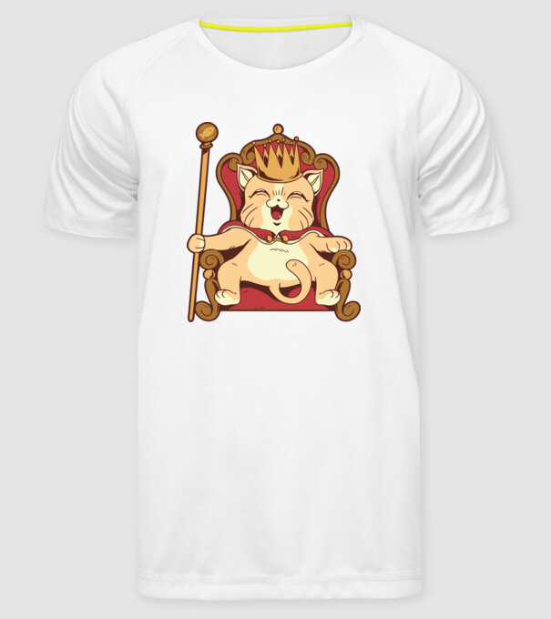 Cat King Pisică rege model alb pe tricou