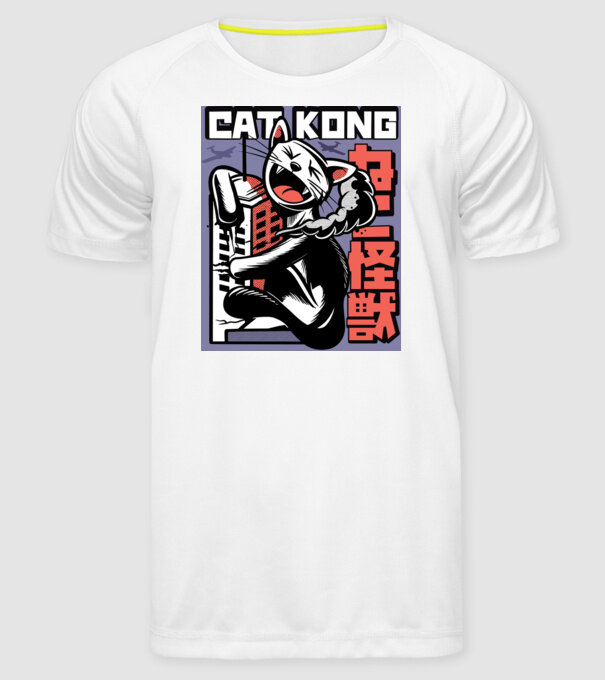 Cat Kong model alb pe tricou