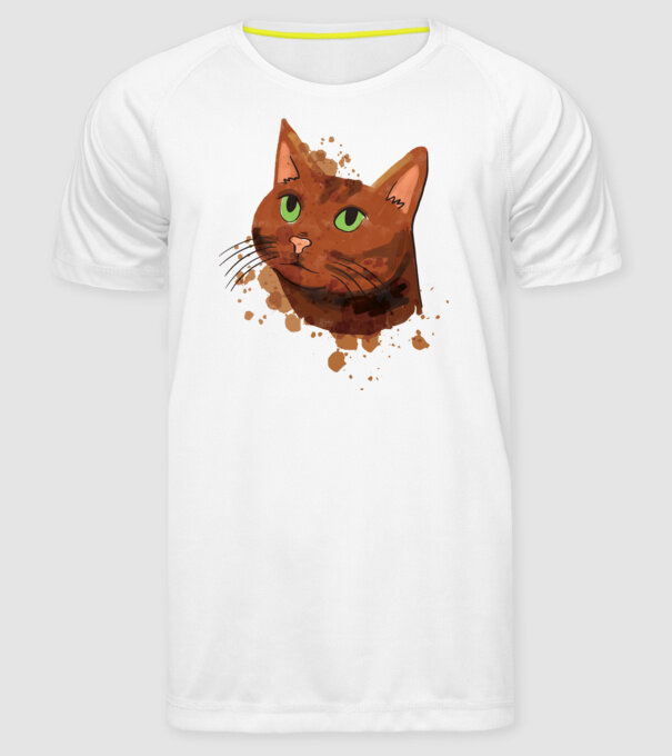 Cap pisică model alb pe tricou