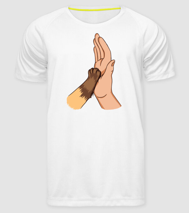 Labă de Pisică model alb pe tricou