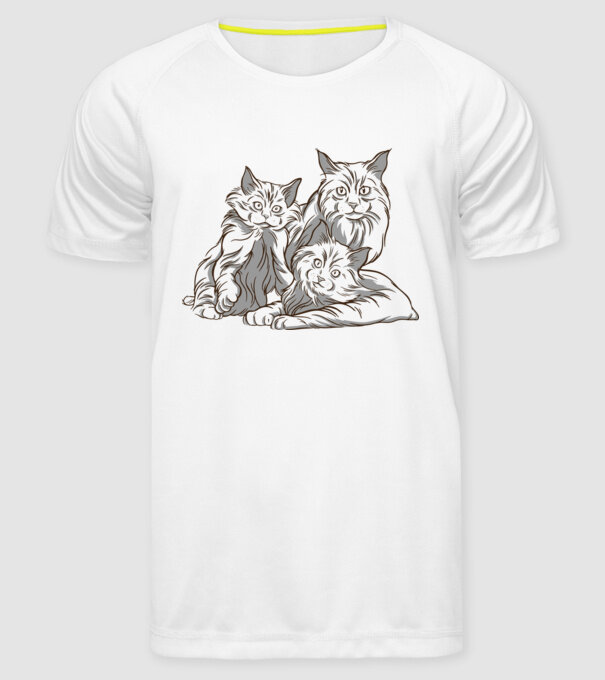 Pisicuțe model alb pe tricou