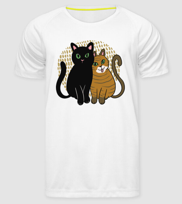 Pisicuțe ghemuite model alb pe tricou