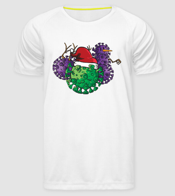 Christmas Covid model alb pe tricou