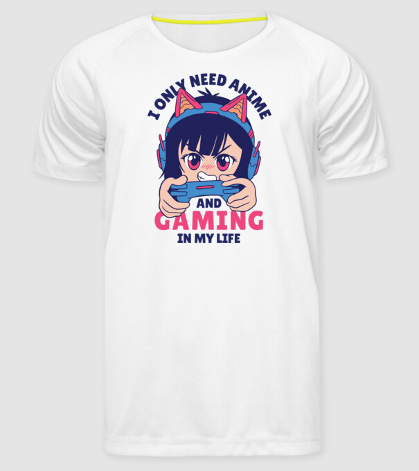 Am nevoie doar de Anime și Jocuri model alb pe tricou