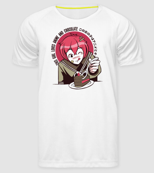 Doar o fată căreia îi place Anime și ciocolata model alb pe tricou