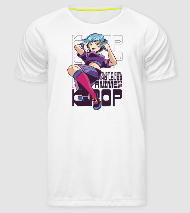 Doar o fată căreia îi place Anime și K-Pop model alb pe tricou