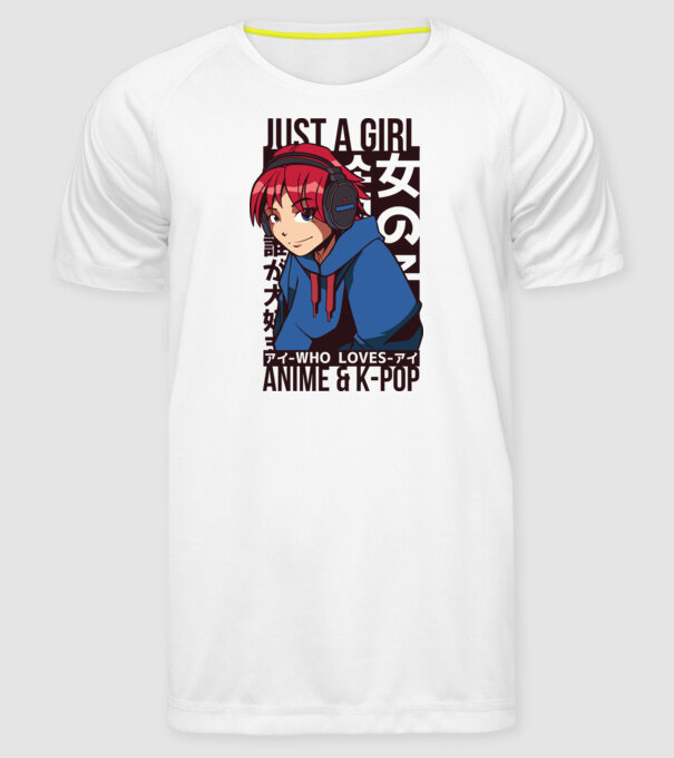 Doar o fată căreia îi place Anime și K-Pop model alb pe tricou