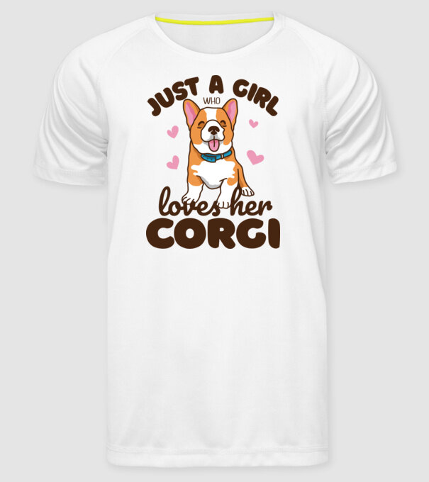 Doar o fată care iubește Corgiul său model alb pe tricou