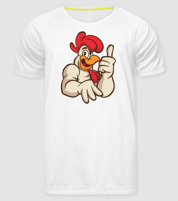 Pui model alb pe tricou