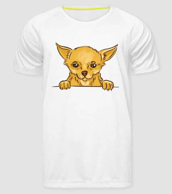 Cap de Chihuahua model alb pe tricou