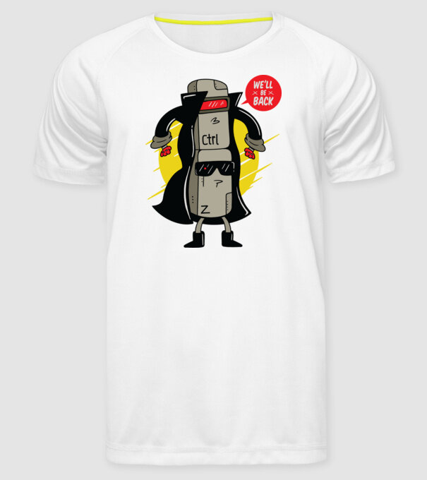 Ctrl Z Terminator Parodie model alb pe tricou