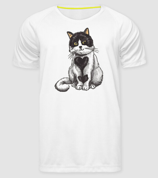 Pisicuță drăguță model alb pe tricou