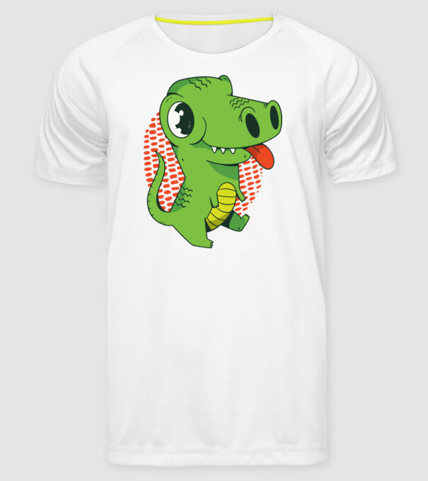 Dinozaur drăguț model alb pe tricou
