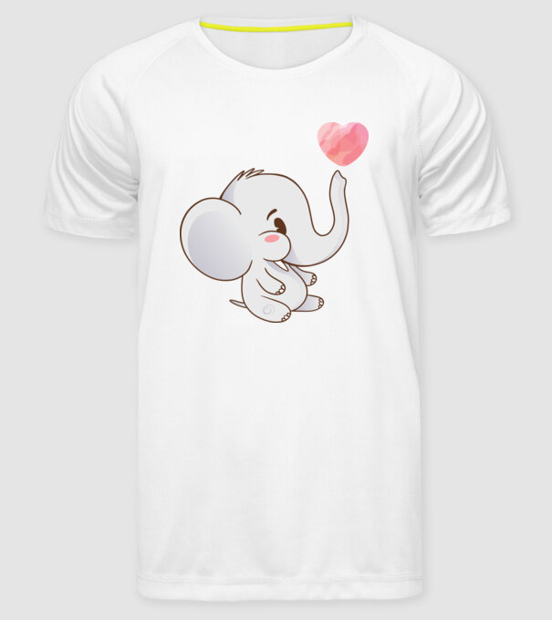 Elefant drăguț model alb pe tricou