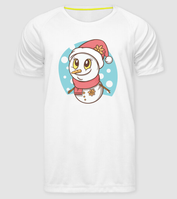 Om de zăpadă drăguț model alb pe tricou