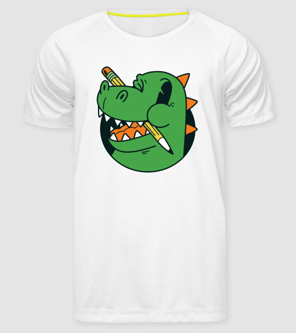 Elev Dinozaur drăguț model alb pe tricou