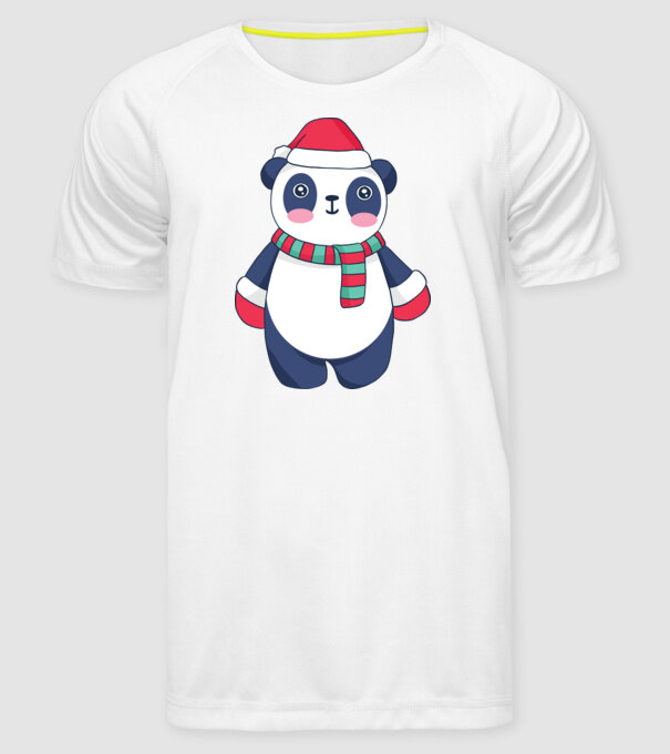 Panda drăguț de Crăciun model alb pe tricou