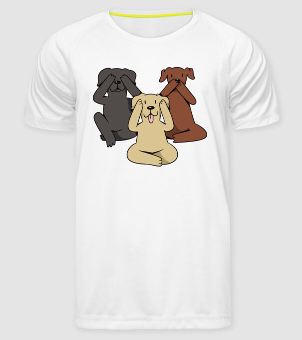 Câini drăguți model alb pe tricou