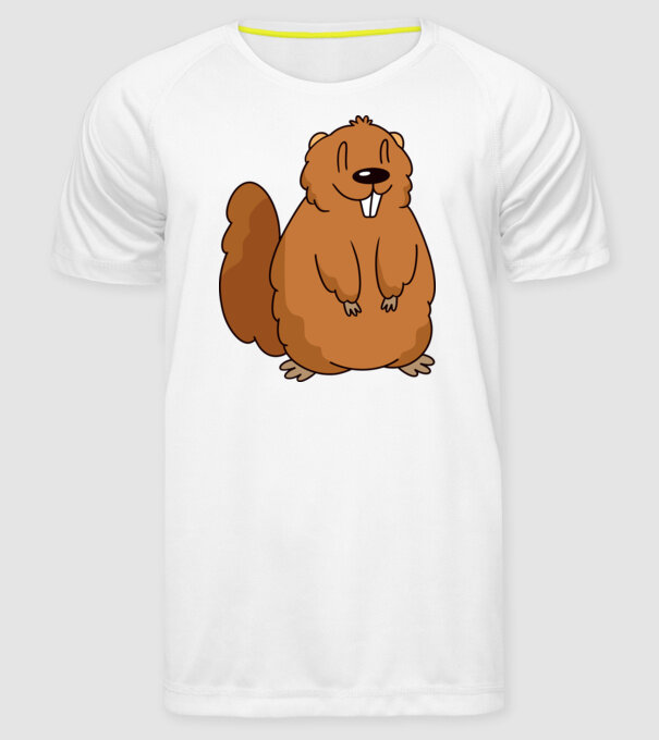 Marmotă drăguță model alb pe tricou