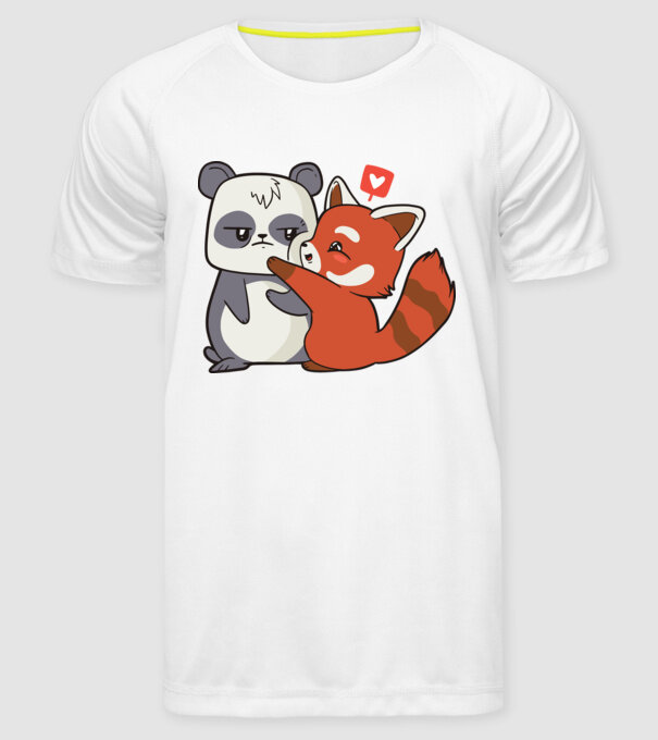 Panda drăguț Dragoste model alb pe tricou