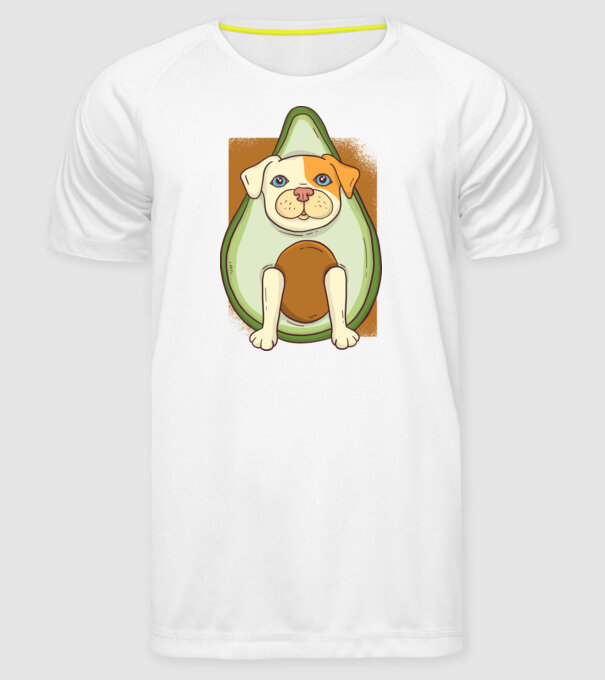 Pitbull Drăguț Avocado model alb pe tricou