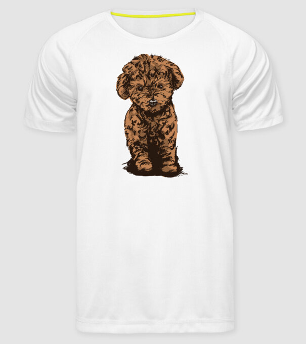 Pudel Drăguț model alb pe tricou